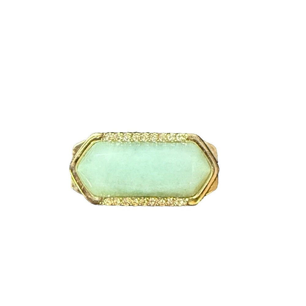 Stella & Dot KEEP Collective Green Quartz Gold Pave Slider Charm No Box Retired